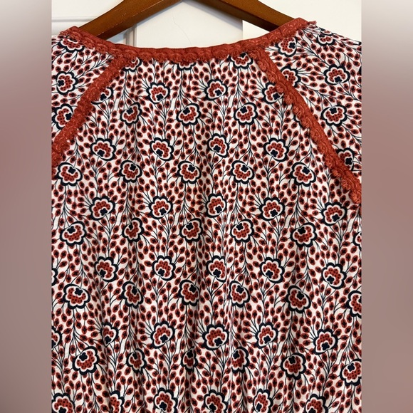 Boden Boho Lace Trim Floral Pattern Bishop Sleeve Dress, 6L - Picture 7 of 11